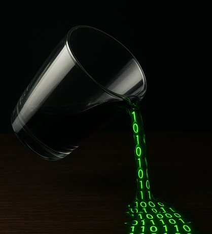 registers spilling from glass